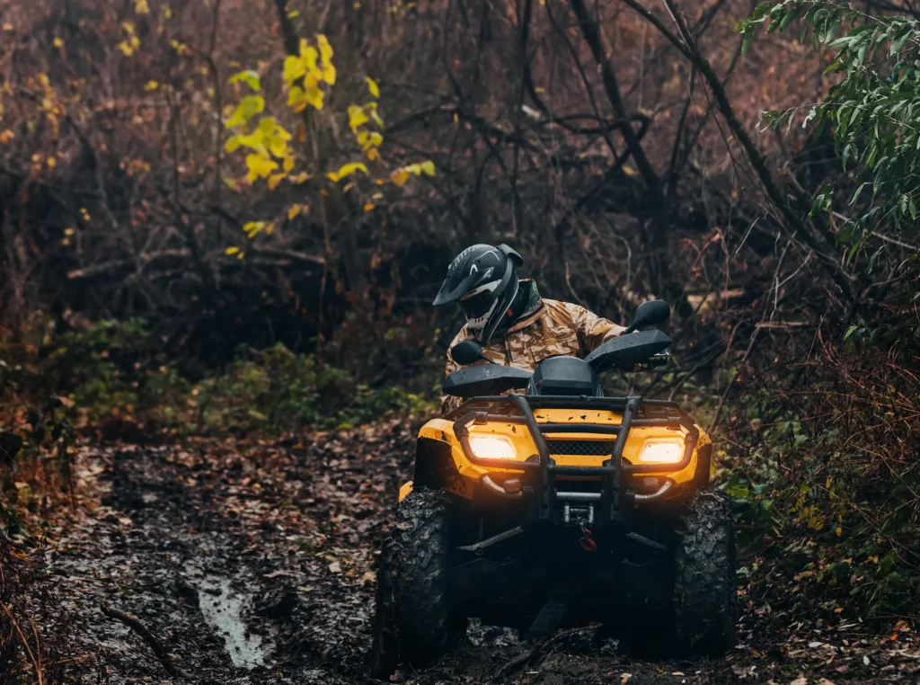 exploring trails on atv