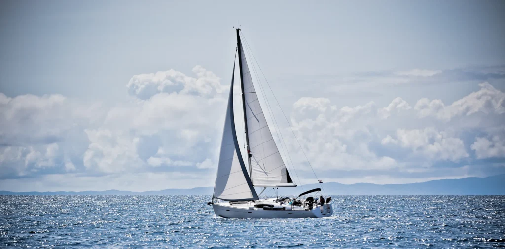 Sailboat on the water on a sunny day